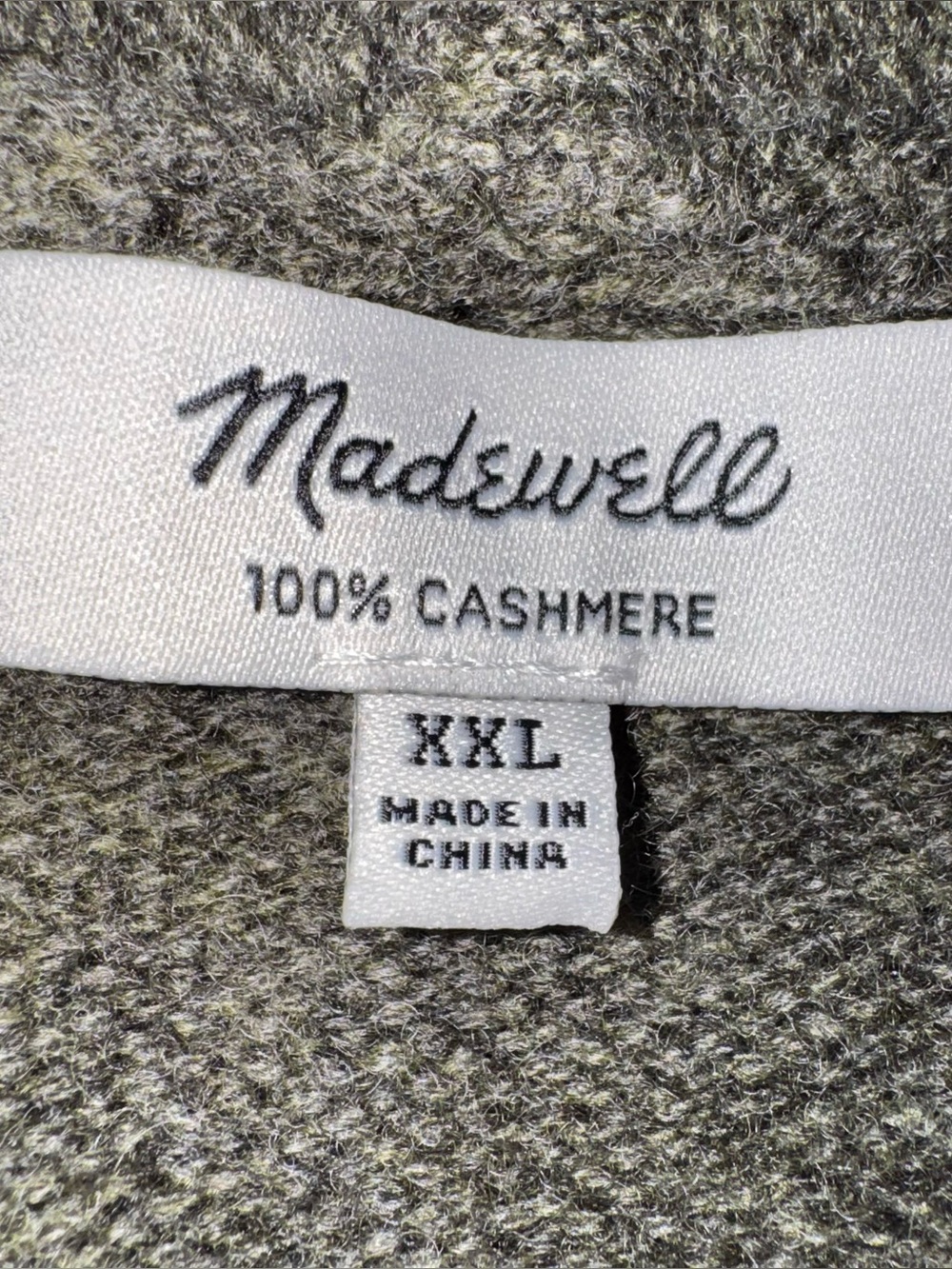 Madewell 100% Cashmere Olive Open Long Sleeve Cardigan Pockets Size XXL *Flaws - Picture 6 of 16